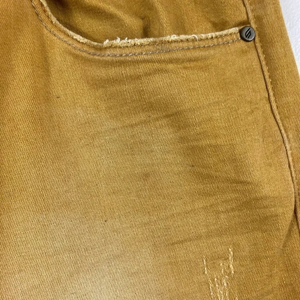 Mens Brazilian Sawary Denim Distressed Slim‎ Jeans Gold 33